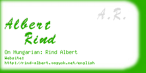 albert rind business card